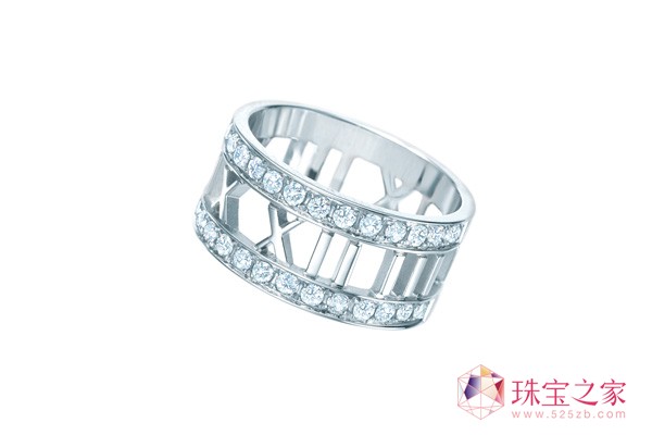 Atlas. 系列18k白金鑲鉆耳環